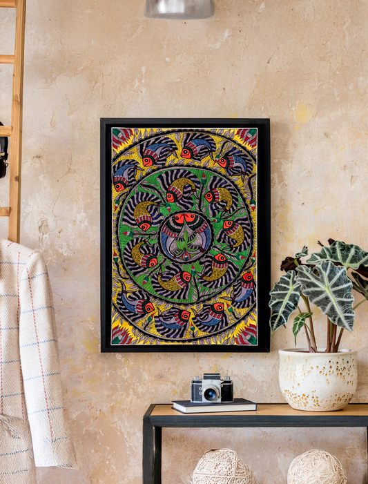 Madhubani Aquatic Life Painting