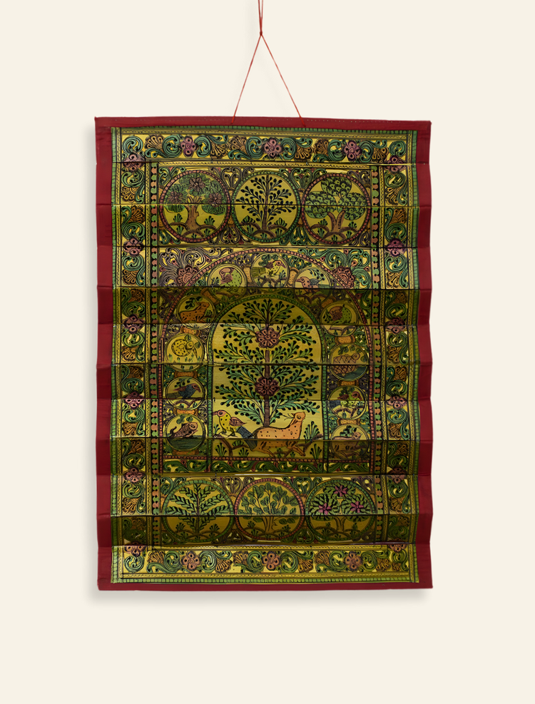 Handcrafted Foldable Palm Leaf Etching