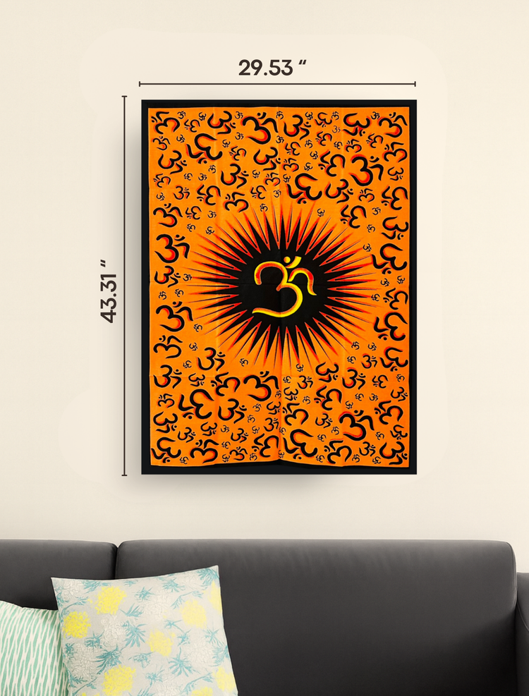 Spiritual Sunburst Om Wall Decor - Orange
