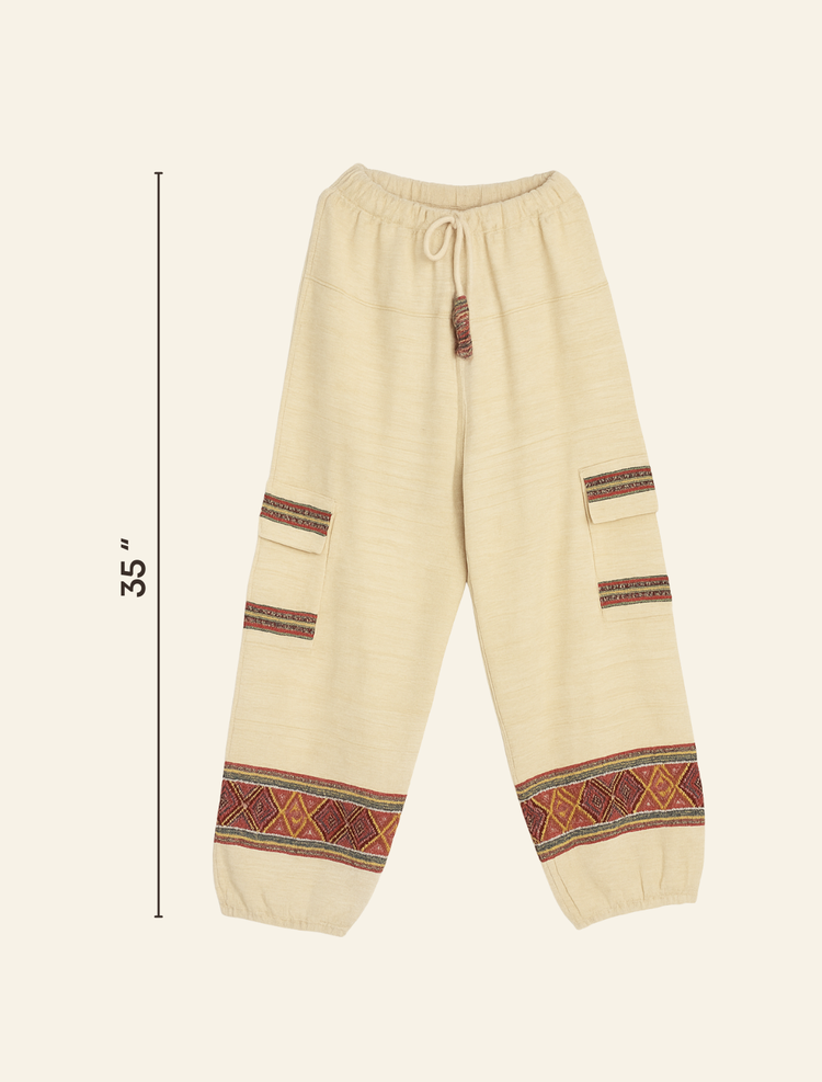Artisanal Cream Himalayan Wool Trousers