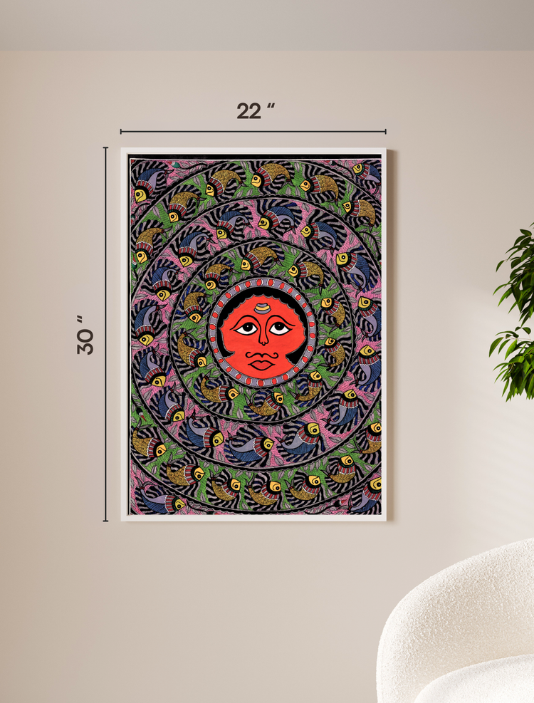 Sun God Madhubani Art
