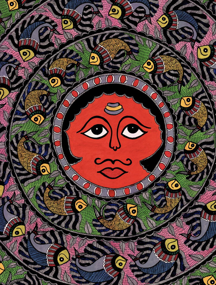 Sun God Madhubani Art