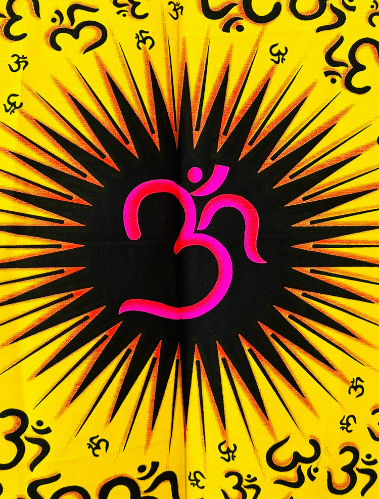 Spiritual Sunburst Om Wall Decor - Yellow