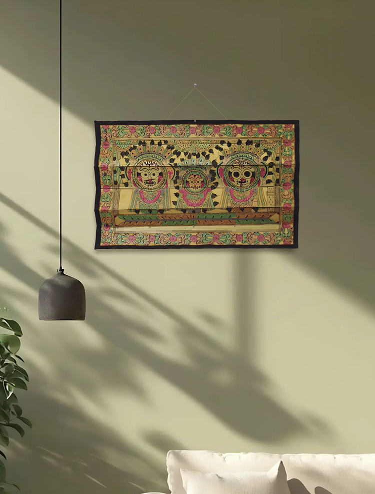 Sacred Indian Palm Leaf Jagannath Painting