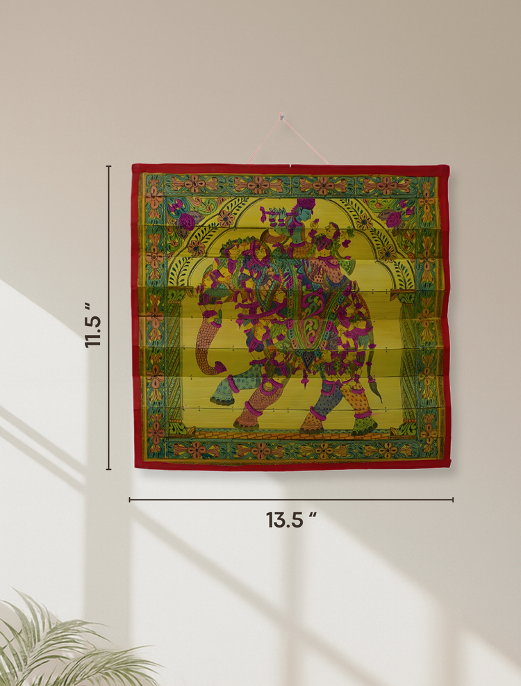 Traditional Palm Leaf Elephant Painting