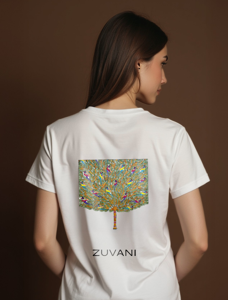 Tree of Serenity Back Print Graphic Tee | Cotton T-Shirt