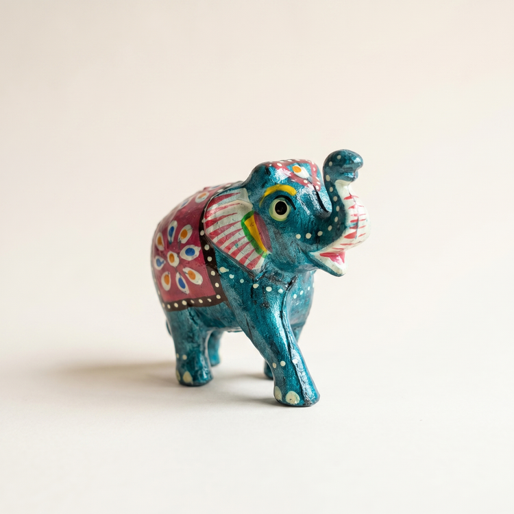 Wooden Handpainted Elephant Family Set