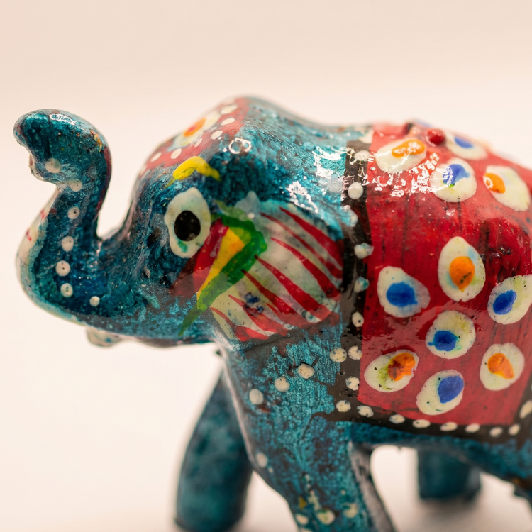 Wooden Handpainted Elephant Family Set