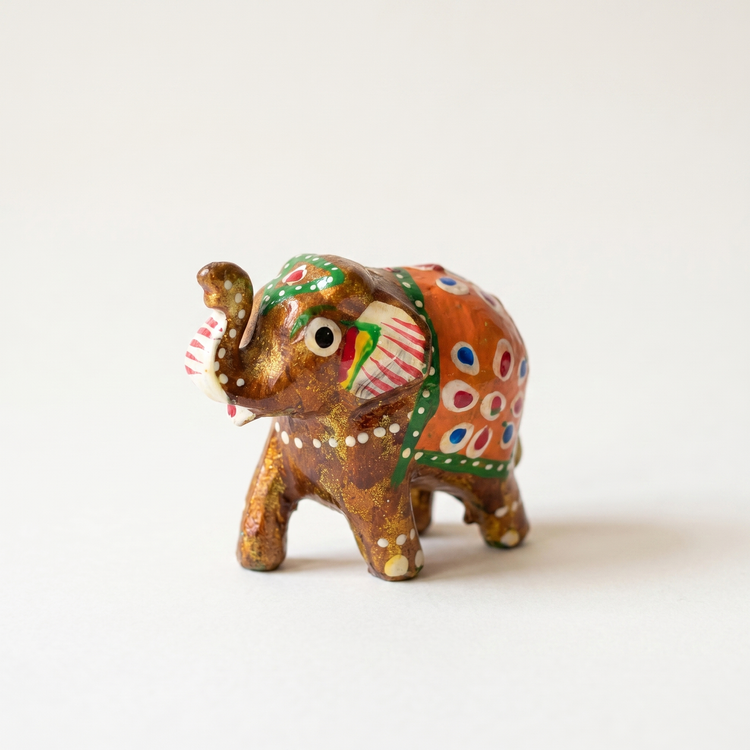 Wooden Handpainted Elephant Family Set