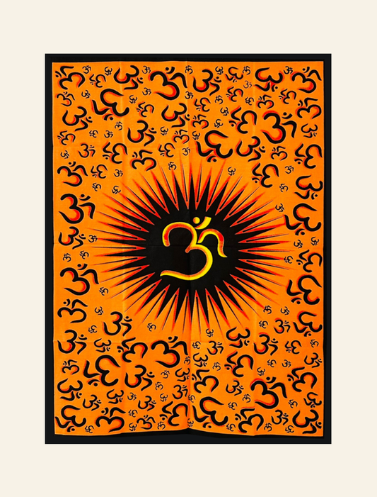 Spiritual Sunburst Om Wall Decor - Orange