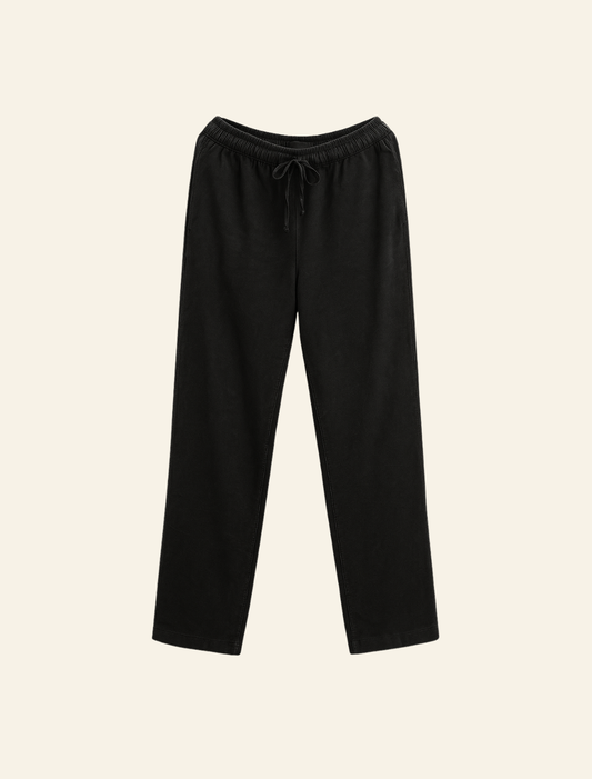 Classic Black Cotton Trousers