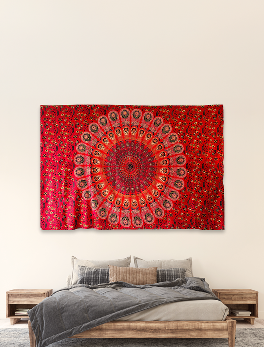 Fine Paint Mandala Wall Tapestry