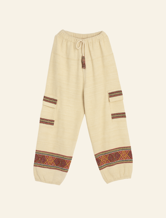 Artisanal Cream Himalayan Wool Trousers