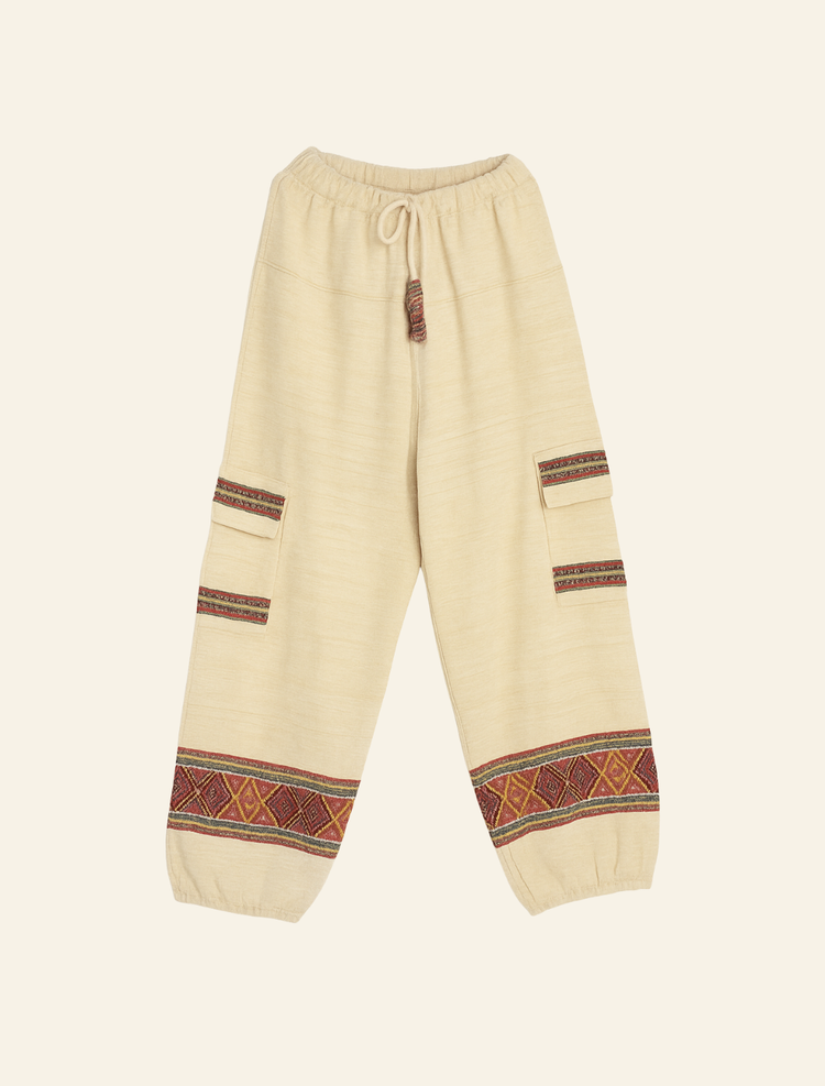 Artisanal Cream Himalayan Wool Trousers