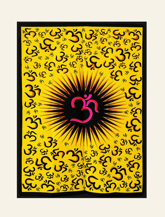Spiritual Sunburst Om Wall Decor - Yellow