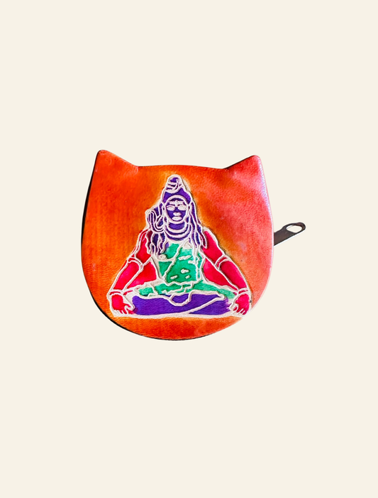 Handmade Lord Shiva Leather Pouch