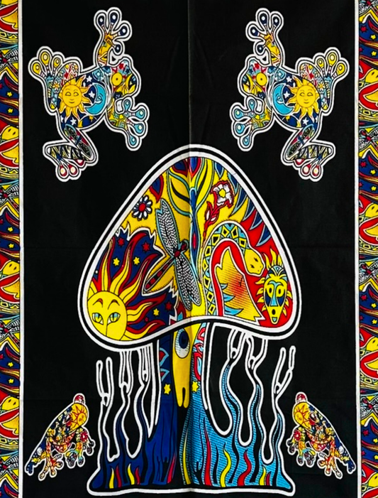 Psychedelic Handmade Mushroom Wall Tapestry