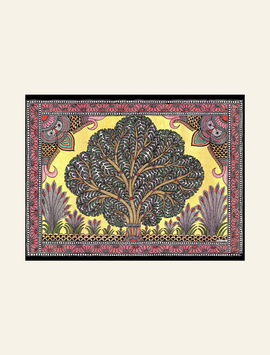 Grand Tree of Life- Handcrafted Madhubani