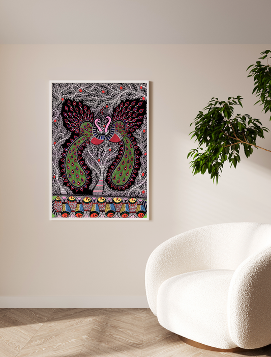 Madhubani Peacocks Artwork