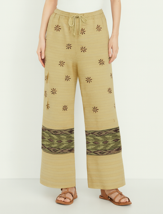 Beige Nomadic Knit Woolen Trousers