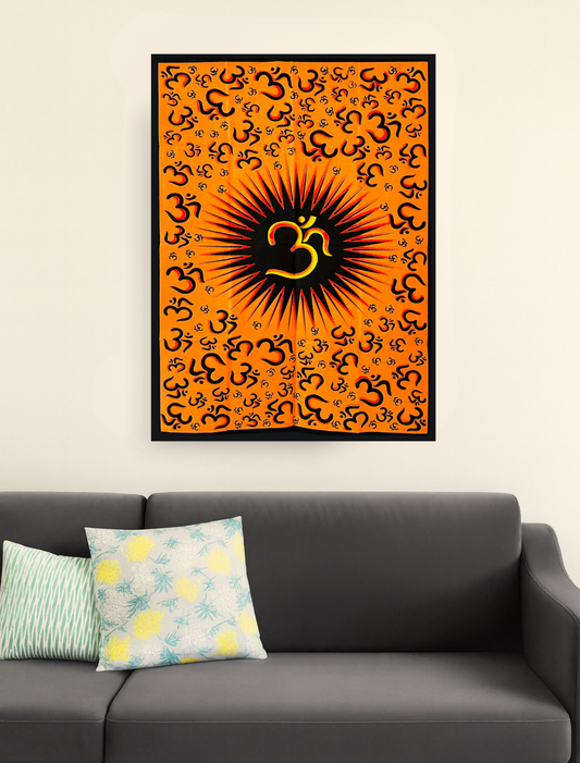 Spiritual Sunburst Om Wall Decor - Orange