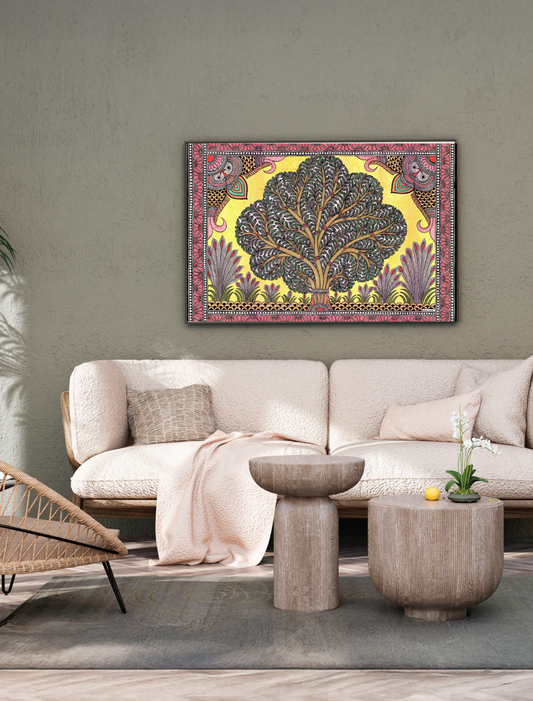 Grand Tree of Life- Handcrafted Madhubani
