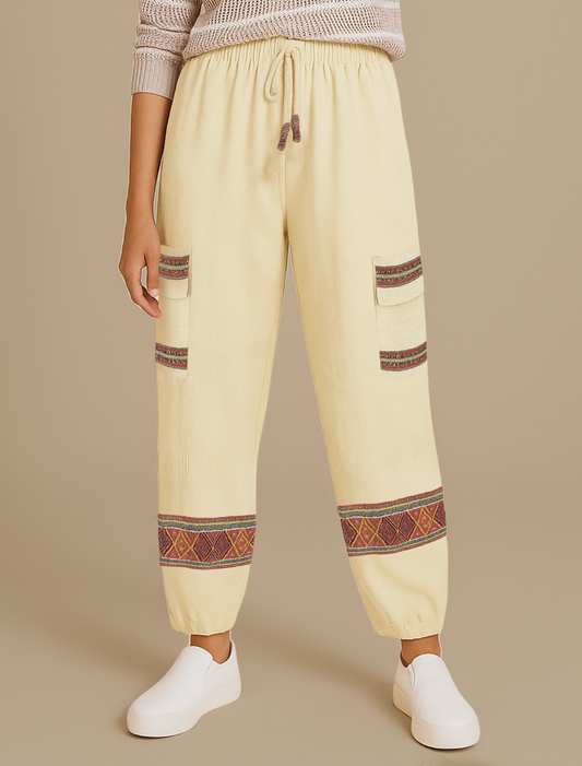 Artisanal Cream Himalayan Wool Trousers