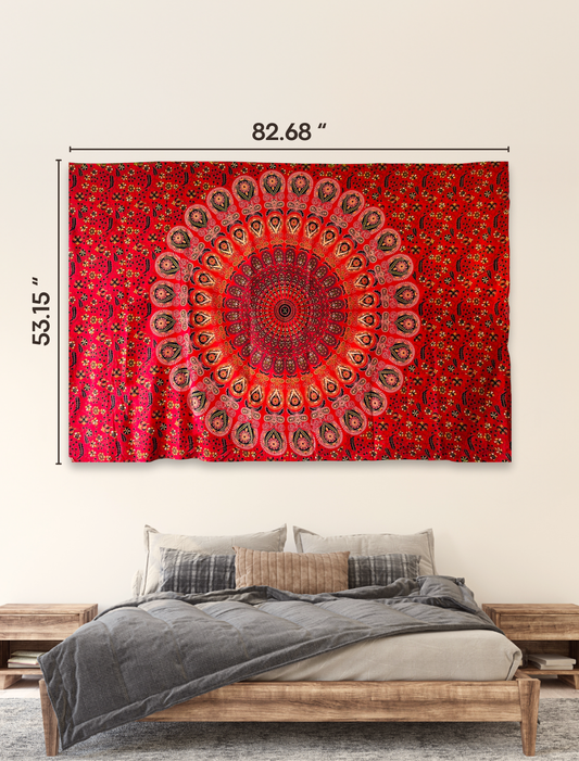 Fine Paint Mandala Wall Tapestry