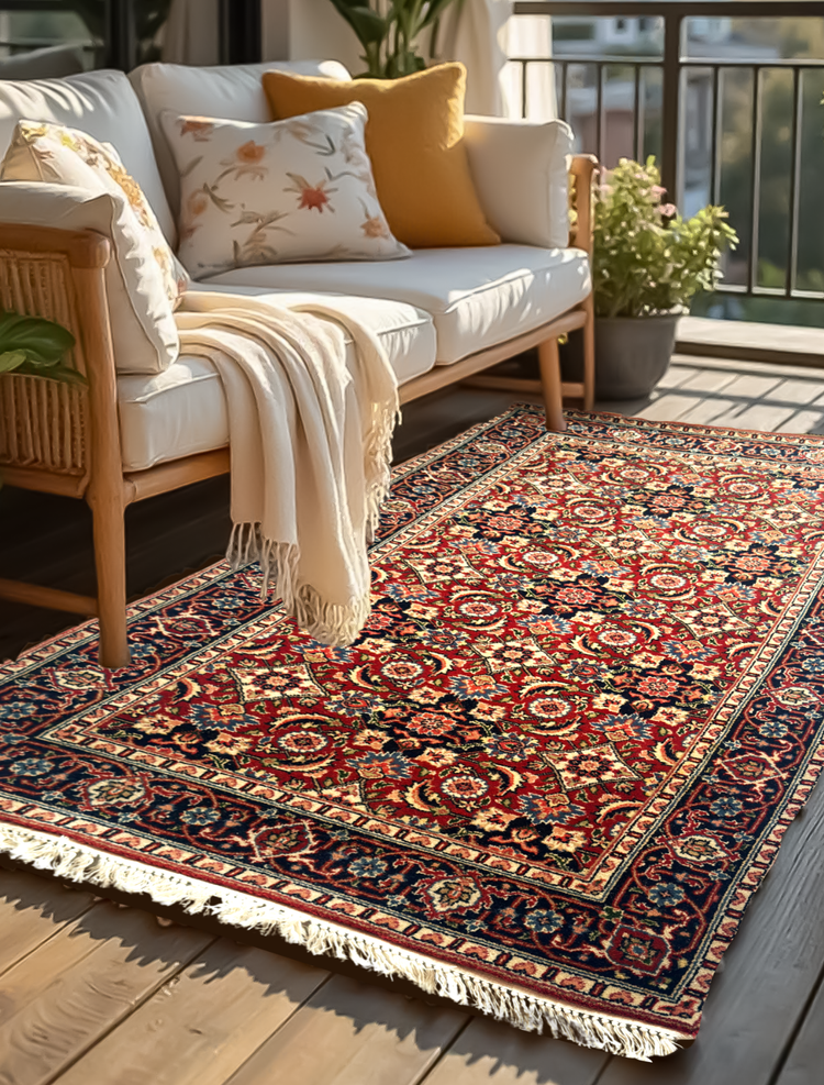 Handmade Red Kilim Wool Rug