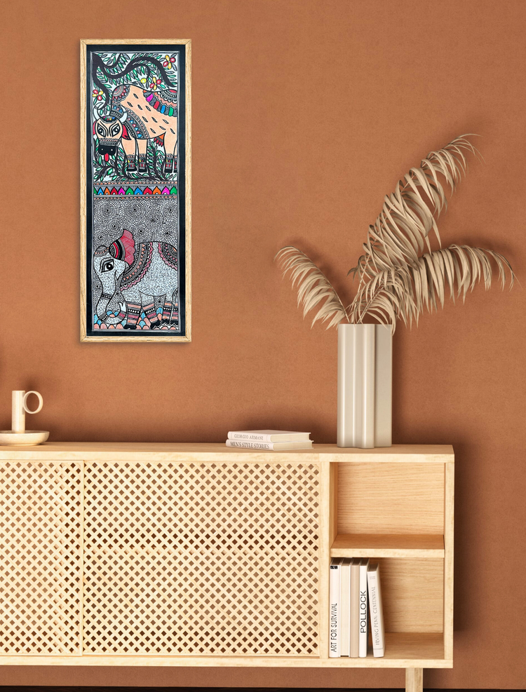 Sacred Indian Animal Madhubani Art