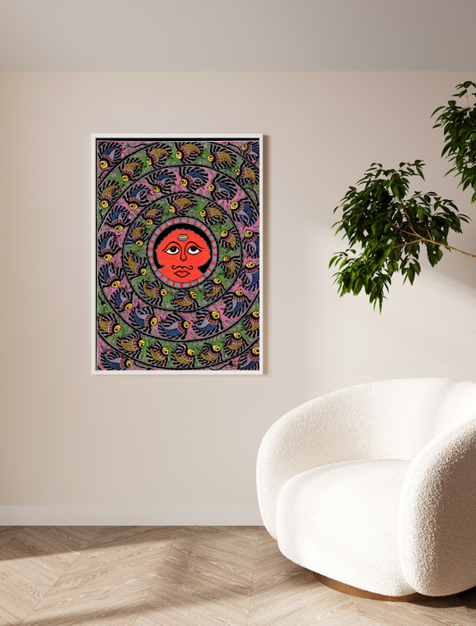 Sun God Madhubani Art