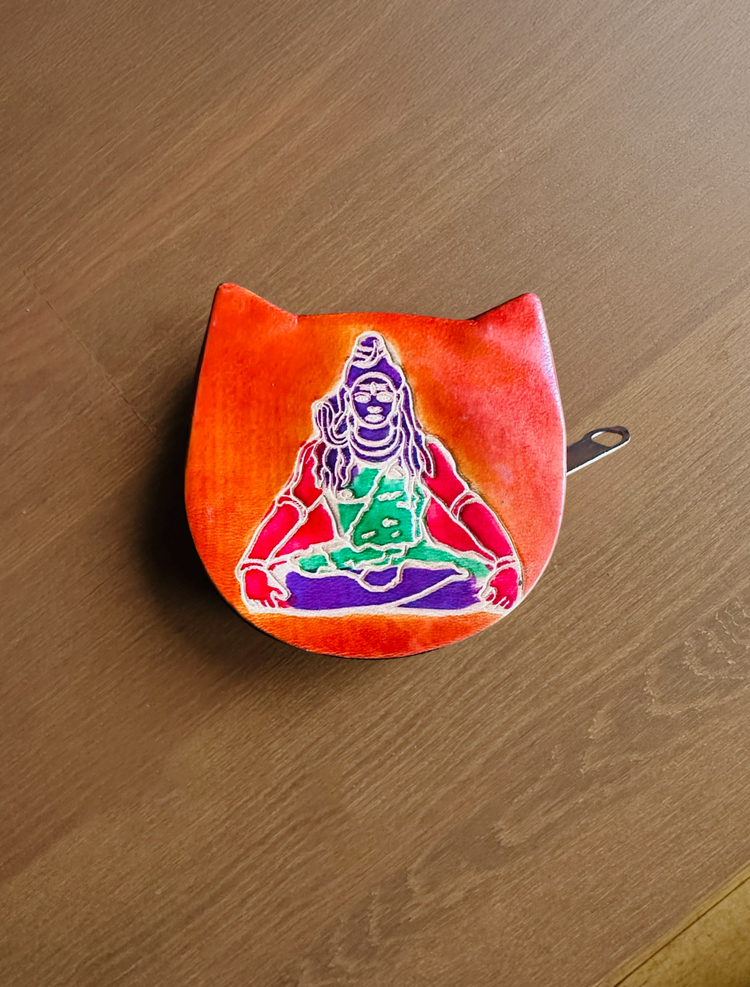 Handmade Lord Shiva Leather Pouch