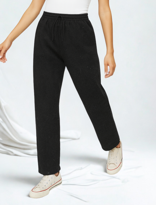 Classic Black Cotton Trousers