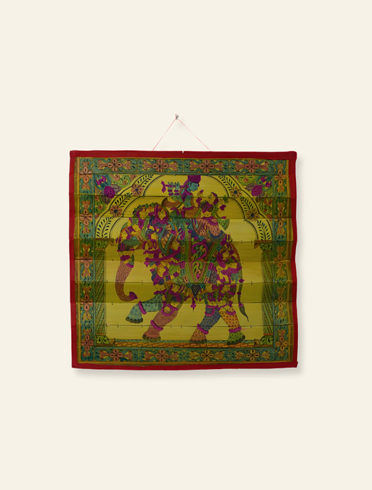 Traditional Palm Leaf Elephant Painting