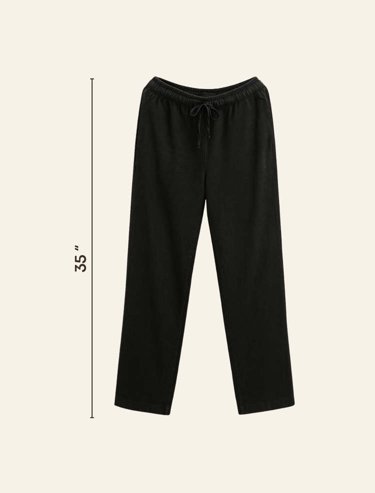 Classic Black Cotton Trousers