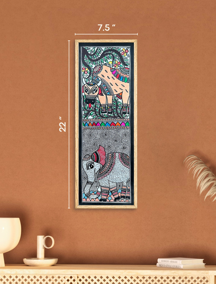 Sacred Indian Animal Madhubani Art