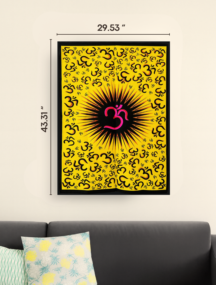 Spiritual Sunburst Om Wall Decor - Yellow