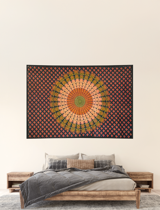 Hand-Painted Mandala Cotton Wall Hanging