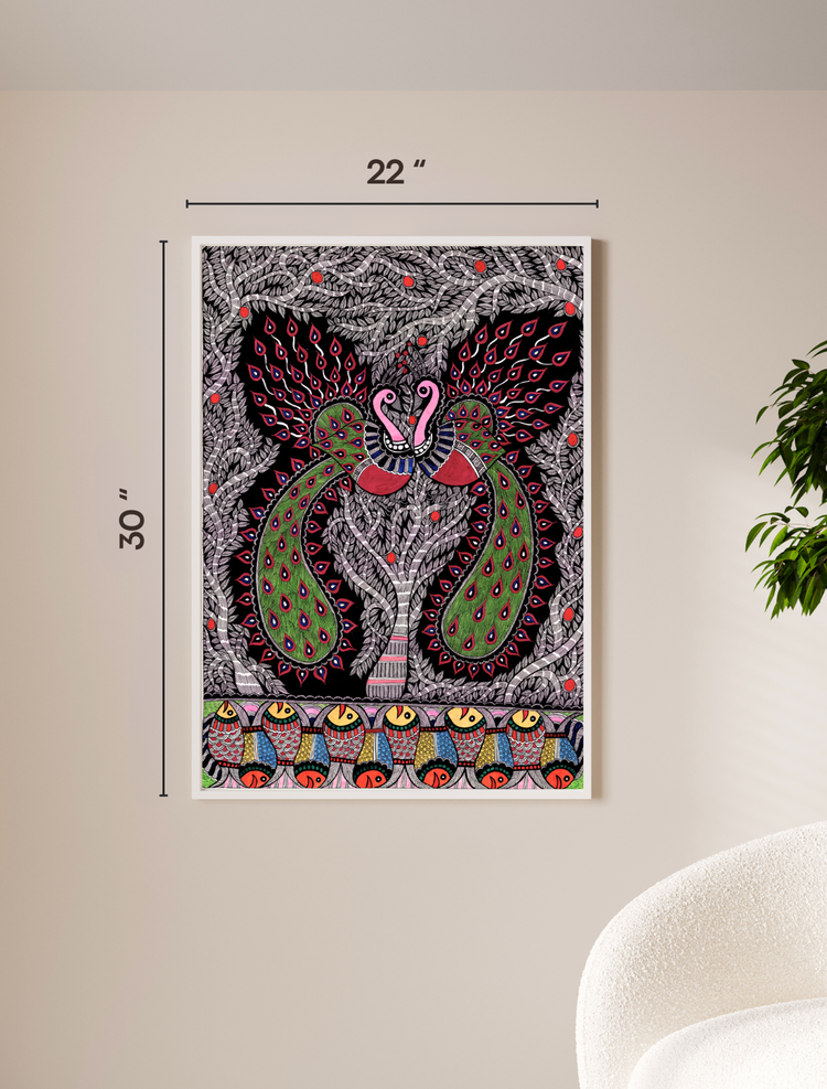 Madhubani Peacocks Artwork