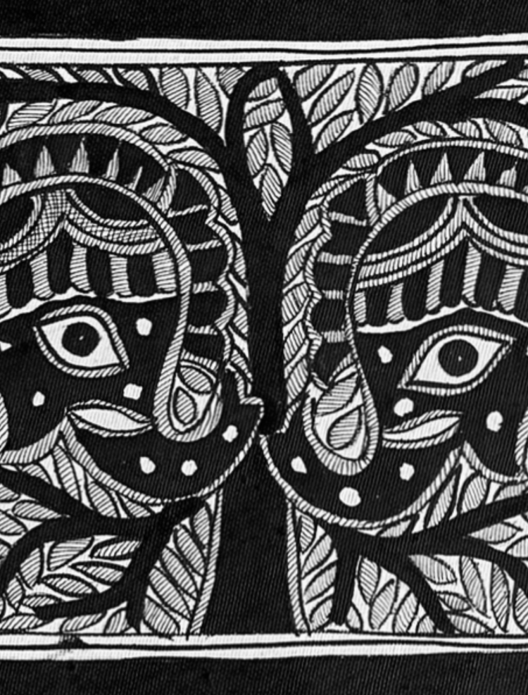 Madhubani Elephants Wall Painting