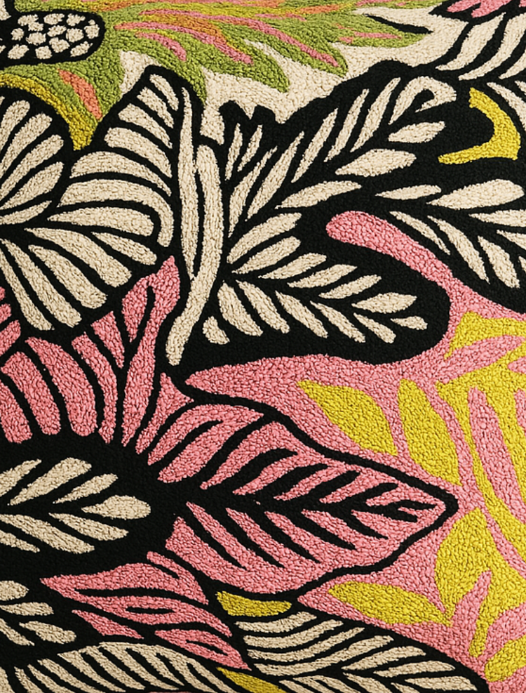Pair of Abstract Handmade Floral Cushion Covers