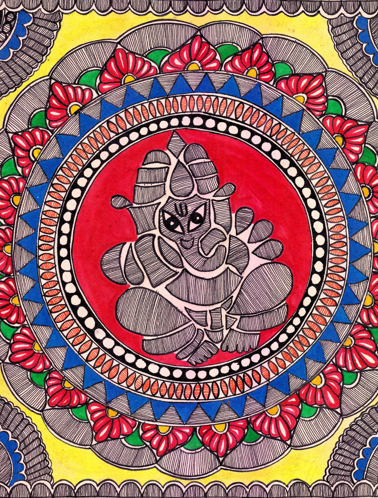 Madhubani Ganesha Wall Art