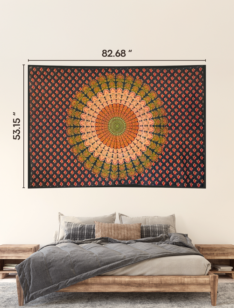 Hand-Painted Mandala Cotton Wall Hanging