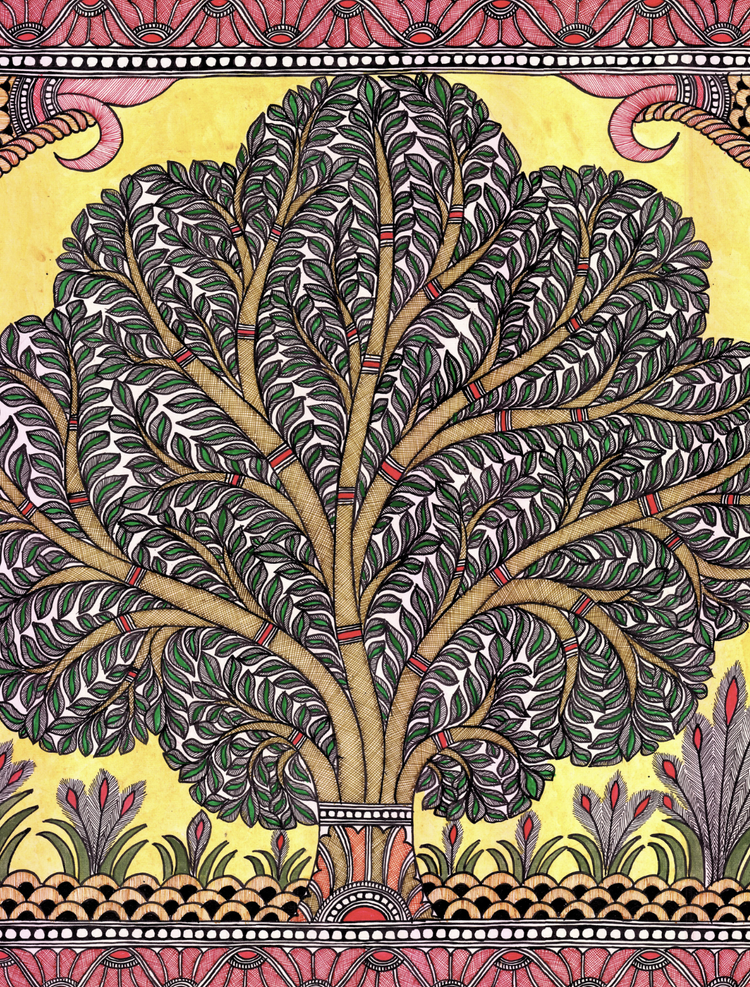 Grand Tree of Life- Handcrafted Madhubani