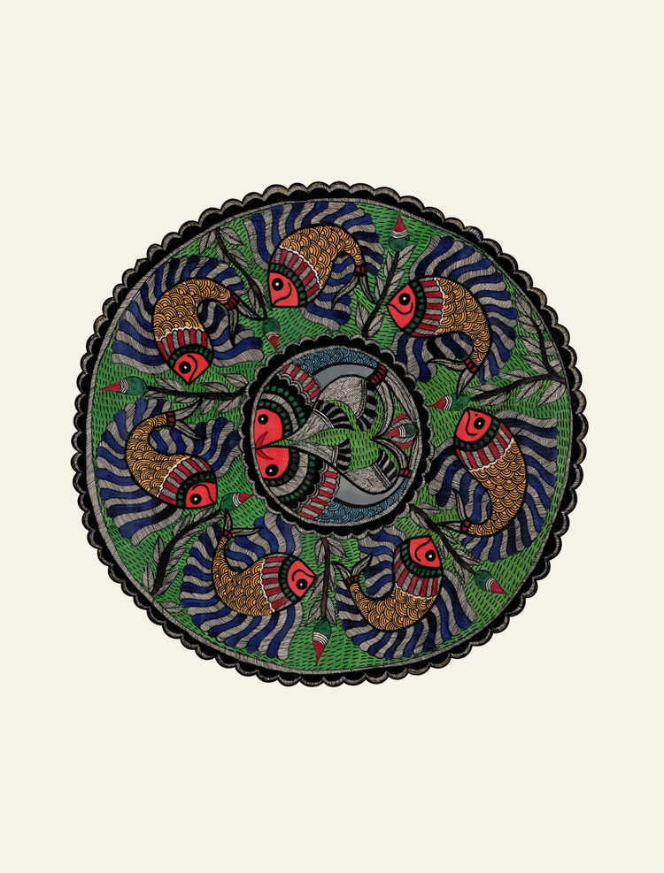 Circle of Life Fish Back Print Graphic Tee | Cotton T-Shirt