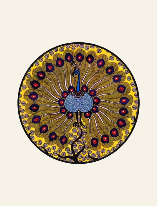 Royal Peacock Madhubani T-Shirt - Back Design
