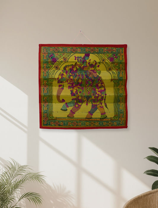 Traditional Palm Leaf Elephant Painting