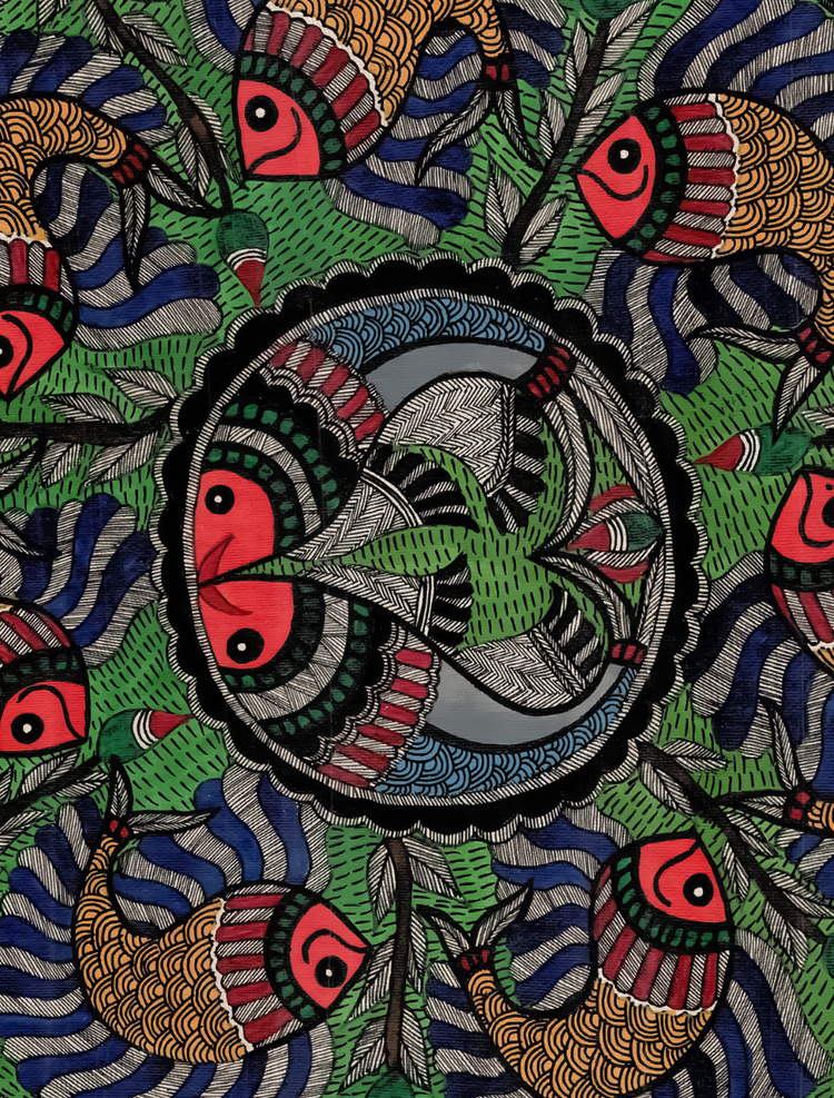 Circle of Life Fish Back Print Graphic Tee | Cotton T-Shirt
