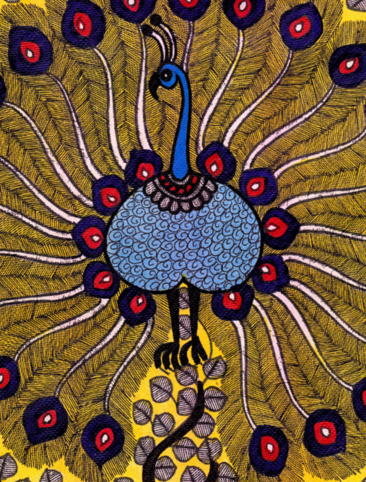 Royal Peacock Back Print Graphic Tee | Cotton T-Shirt