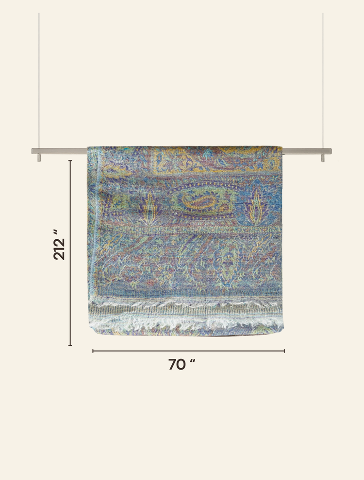 Elegant Multi Blue Pashmina Scarf